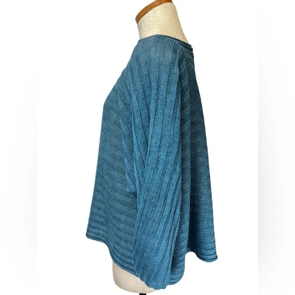Eskandar Linen Sideways Knitted Boatneck Sweater Women O/S